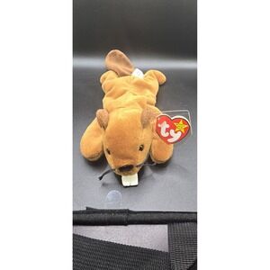 Ty Beanie Baby Bucky Brown Beaver Plush Toy, 1995, Ages 3+, Stuffed Animal